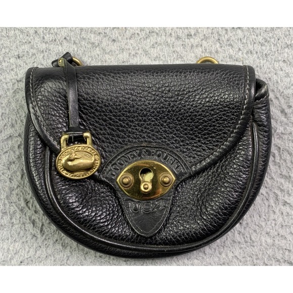 Dooney & Bourke Black Leather Saddle Shoulder Bag Purse Made in USA - Picture 1 of 11